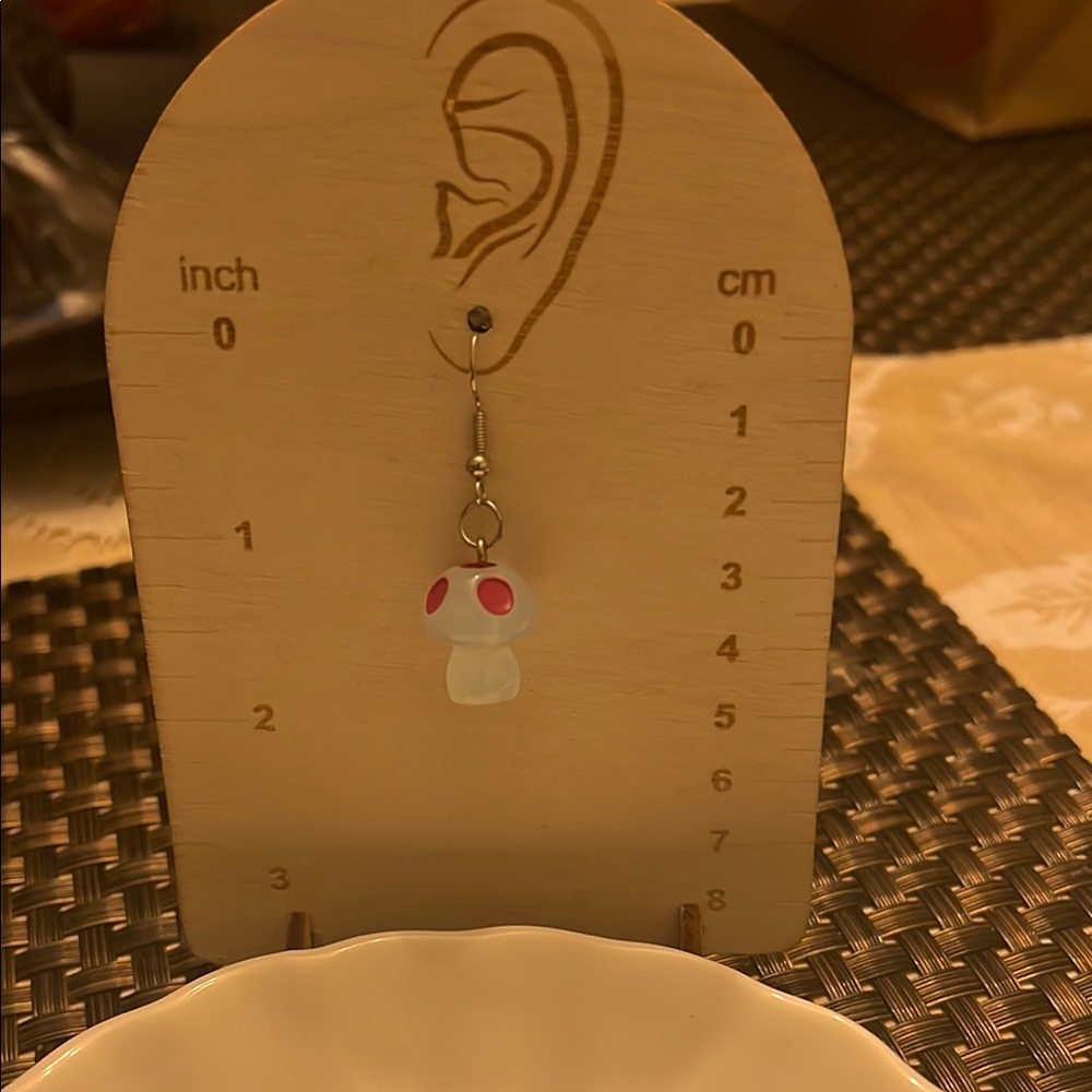 Charming Mushroom Glow in the Dark Earrings - Picture 5 of 6